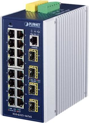 PLANET IGS-6325-16T4S, Managed, L3, Gigabit Ethernet (10/100/1000), Vollduplex, Wandmontage