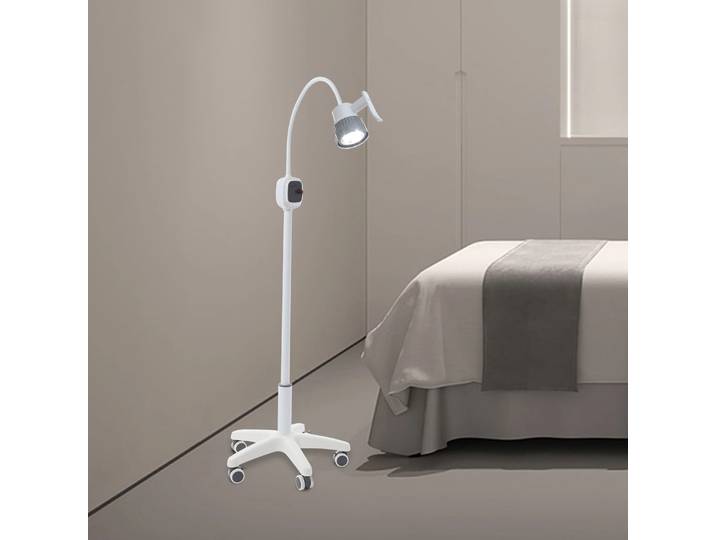 Lampe d'examen chirurgical sur roulettes 12W LED, lumière blanche 5000-6000K pour hôpitaux dentaires