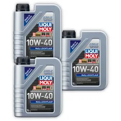 3x Motoröl LIQUI MOLY 1091 MoS2 Leichtlauf 10W-40 teilsynthetisch top Schmierung 1L