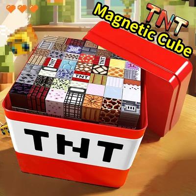 Inspired Finds MagnaBuild Play & Store Magnetic Building Block Set (DIY Kids Toy With Storage Box) 205pcs Red Box