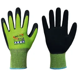 OPTI Flex Latex-Arbeitshandschuhe MULTI SEASON Grün Schwarz 9