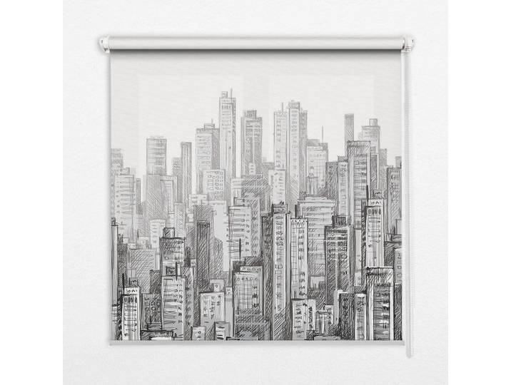 Tulup Rollo Lichtdurchlässig 120x180 cm Stadt, Schwarz, 120x180 cm, Heimtextilien, Vorhänge, Rollos