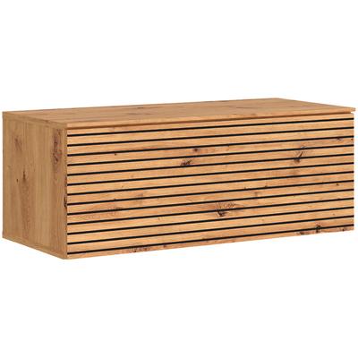 Lowboard OTTO HOME "kompakt, mit überraschend viel Stauraum, 1 Klappe", braun (eiche, eiche), B:80cm H:37,6cm T:35cm, Holzwerkstoff, Melamin, Sideboards, Lowboard, hängend oder stehend, grifflos, modern, Breite 80cm