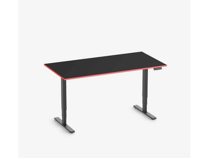 FOKUS Gamingschreibtisch Schwarz 160x80 Rechteck Fire Red