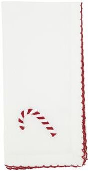 Saro Lifestyle Festive Fun Whip Stitch Candy Cane Napkin (Set of 4)