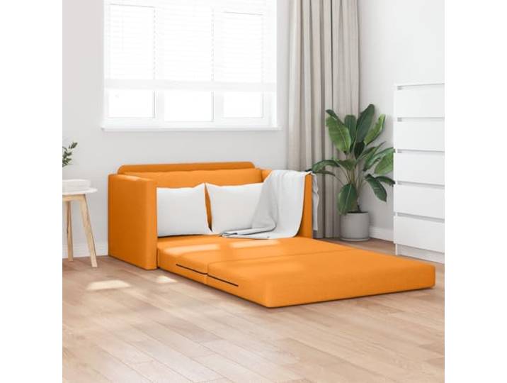 HEFZGDB Boden-Sofa-Bett 2-in-1 Senfgelb 124x71x78 cm Stoff Multifunktionales Sitzmöbel mit Schaumfüllung Polsterung für kleine Wohnungen Gästezimmer Relaxen Treffen kompaktes Design