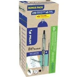 Pilot Kugelschreiber B2P Ecoball Set 10Kulis+10Minen M sw