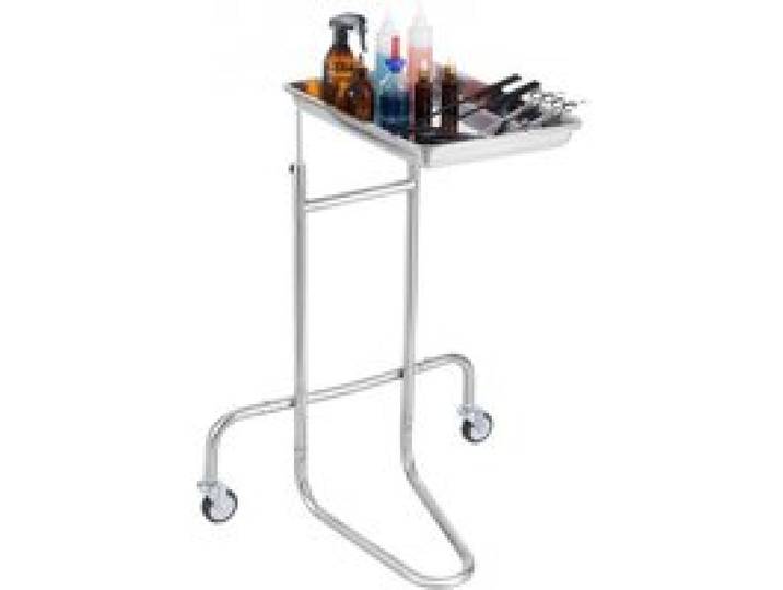 VEVOR Chariot de Laboratoire en Acier Inoxydable, Chariot Médical Mobile avec Plateau Unique, Chariot Utilitaire Hauteur Réglable, avec 2 Roues Silencieuses, pour Laboratoire, Clinique, Hôpital, Salon