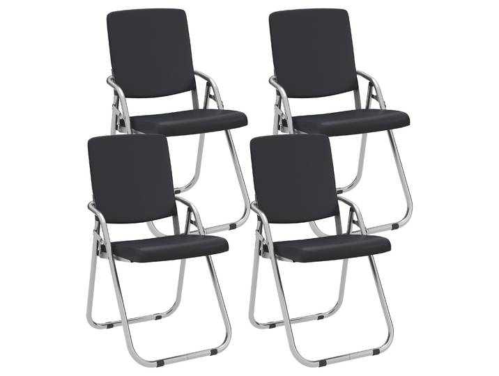 Klappstuhl Leder MOZART 4er Set schwarz