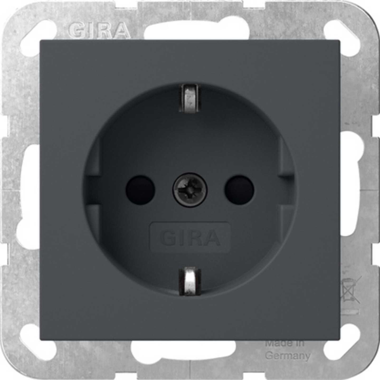Gira SCHUKO-stopcontact Systeem 55, antraciet, 1 stuk