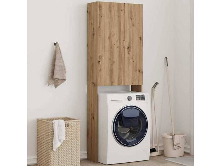 Joli & Fonctionnel - Colonne Salle De Bain - Meuble pour machine à laver - Etagères Réglable - chêne artisanal 64x25 5x190 cm kda669