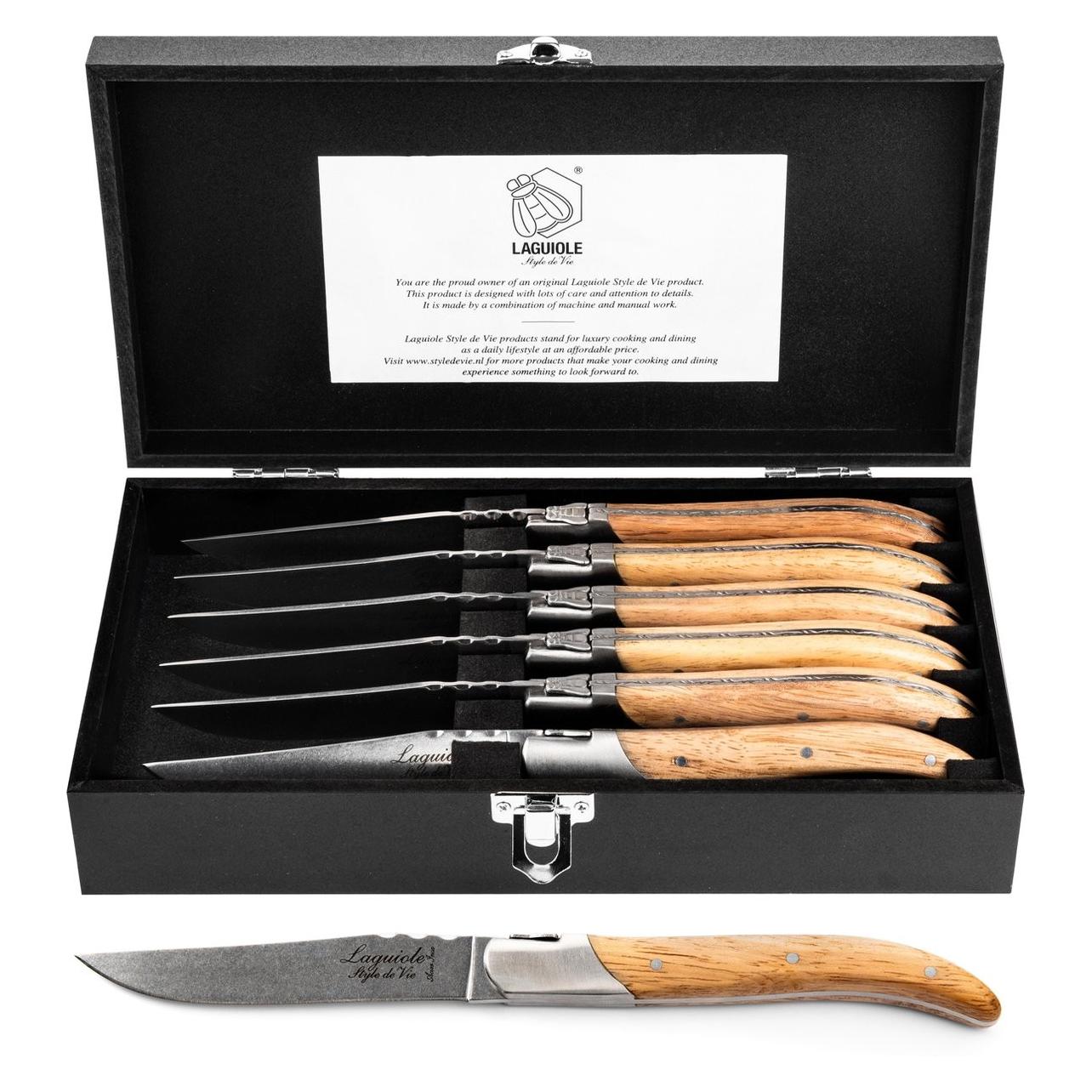 Laguiole Laguiolstil de Vie Steak Messer Set Luxuslinie (6 Stk., Messer) (530514)