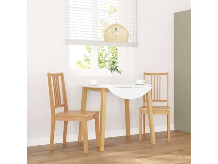 KTHLBRH Esszimmerstühle 2 STK. Natur Massivholz Gummibaum Ergonomische Rückenlehne, stoßfest, langlebig, vielseitig für Esszimmer und Wohnzimmer, warme Holzoptik