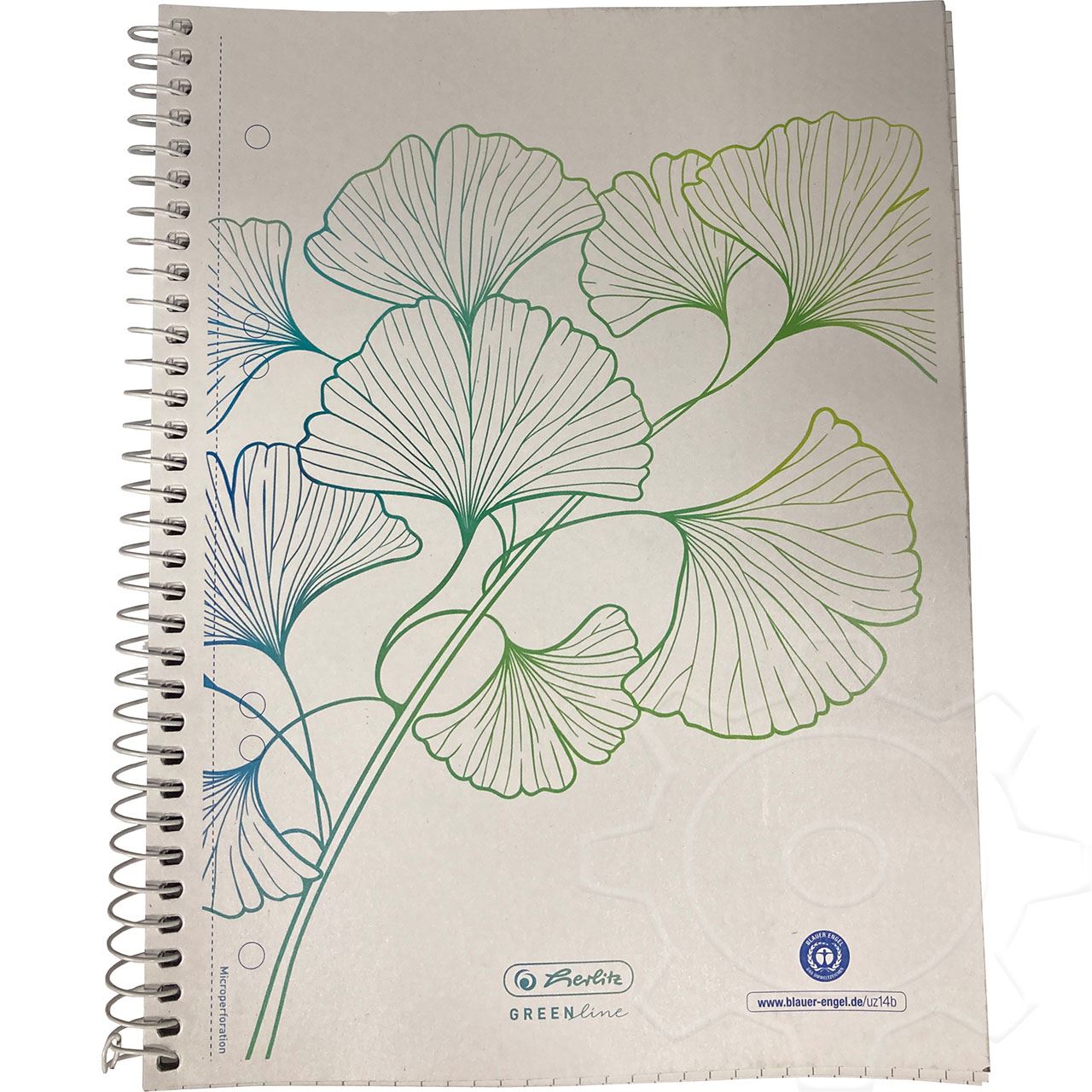 Herlitz Spiralblock A5 70 Bl. kariert GREENline Ginkgo