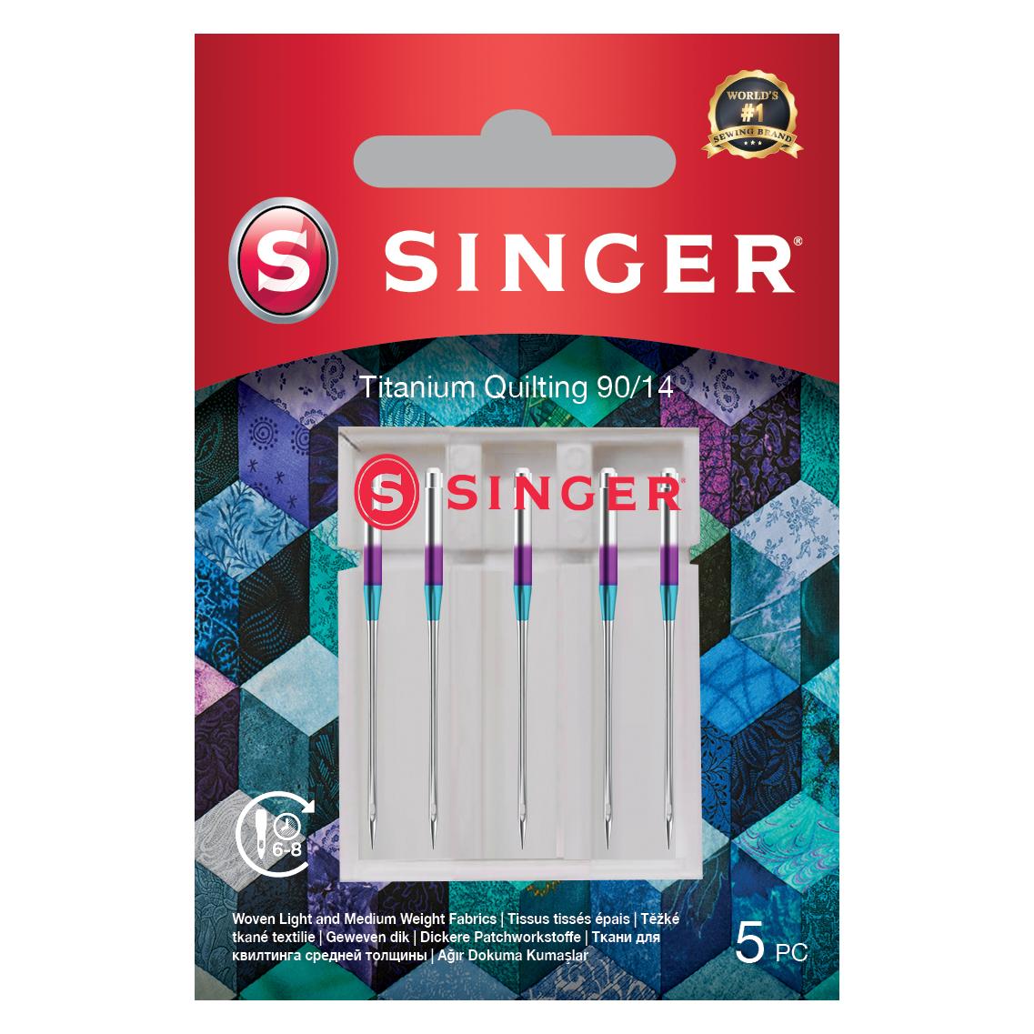Singer TITANIUM QUILTING Nähmaschinennadel, 90/14, 5er Pack (33012841)