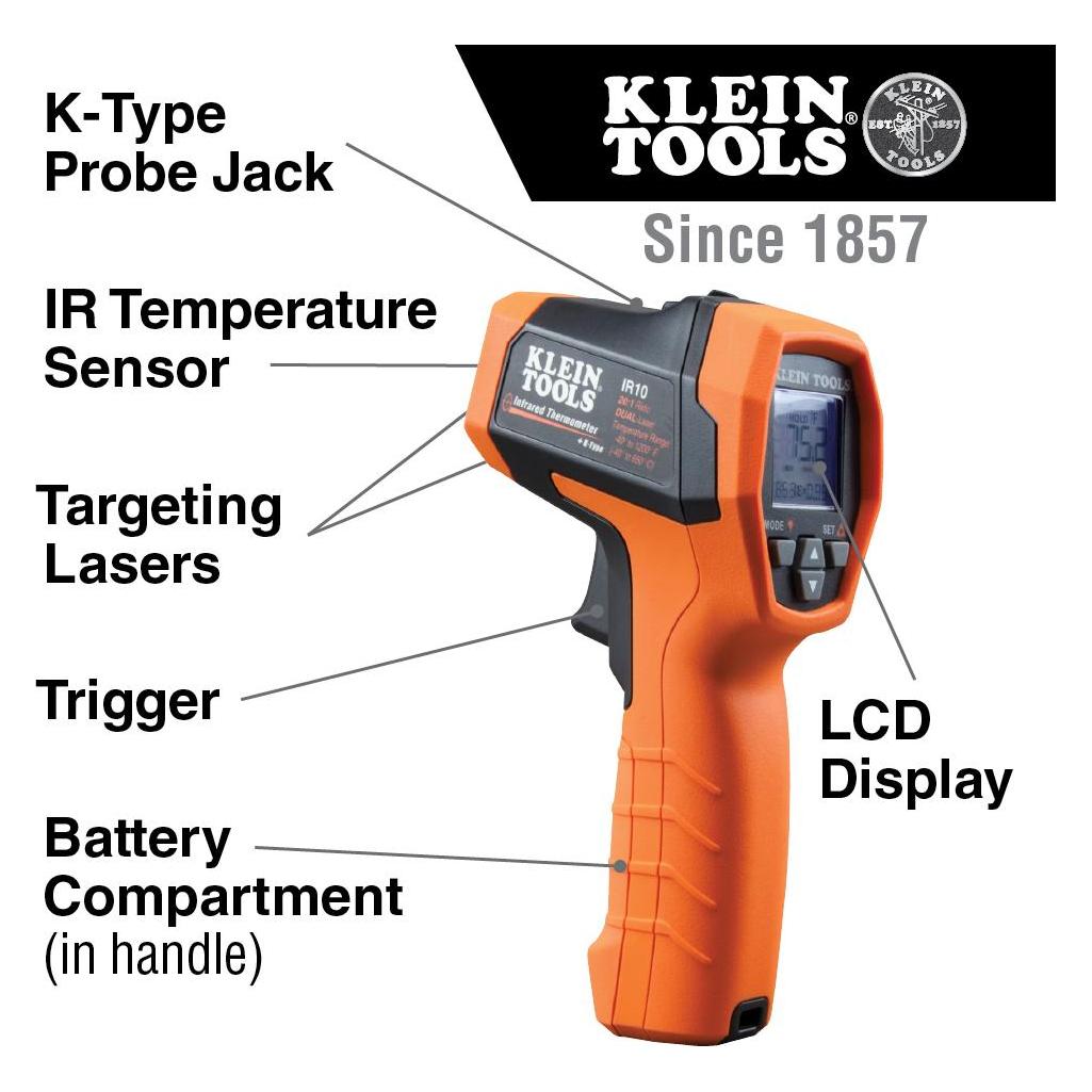 Klein Tools IR10 Infrarot-Thermometer Optik 20:1 -40 - 650 °C (IR10) (IR10)