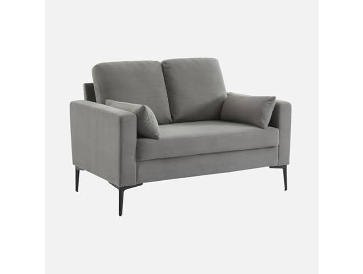 Sofa mit hellgrauem Cordbezug - Bjorn - Fixes 2-Sitzer-Sofa, gerade, Metallfüße