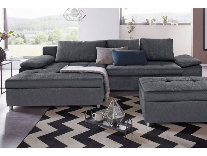 OTTO home Ecksofa Labene, L-Form, B: 270/290 cm, Bettfunktion & Bettkasten wählbar, XL/XXL wählbar, Federkern wählbar, lose Rückenkissen, modernes Design