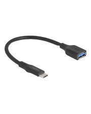 Delock USB 10 Gbps Adapter Type-C Stecker zu Typ-A Buchse 19 cm 60 W QC 3.0 0,19 m Schwarz (67179)