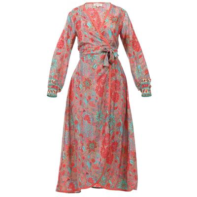 Wickelkleid SURI FREY "Wickelkleid SFY Freyday", Damen, Gr. S, pink (rose 650), Kleider Wickelkleid