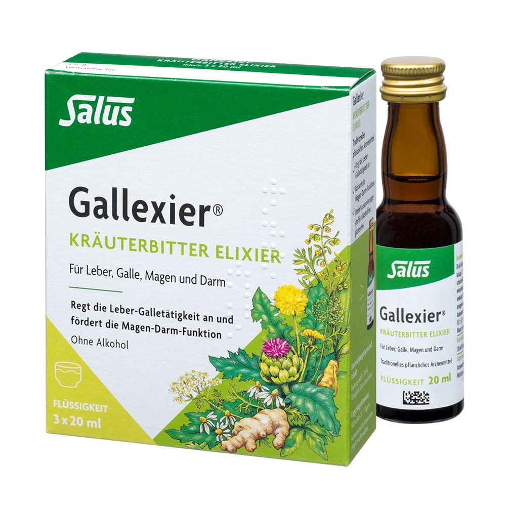 Gallexier Kräuterbitter Elixier Salus Flü.z.E. 3x20 ml Flüssigkeit zum Einnehmen