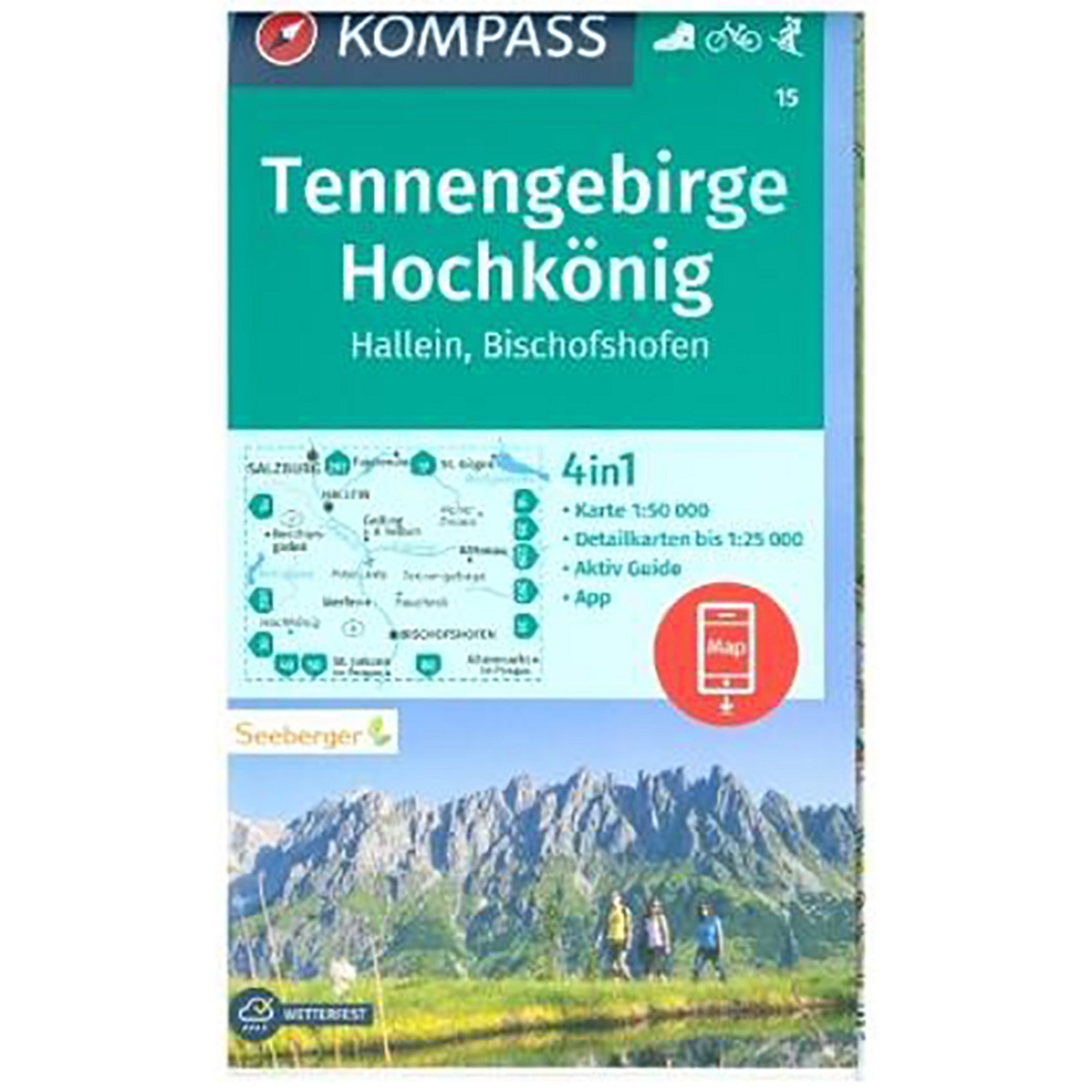Kompass Verlag WK 15 Tennengebirge - Hochkönig Topografische Karten 2. Aufl. 2024