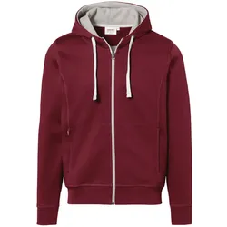 Kapuzen-Jacke Bonded 455 - XL - weinrot/silber