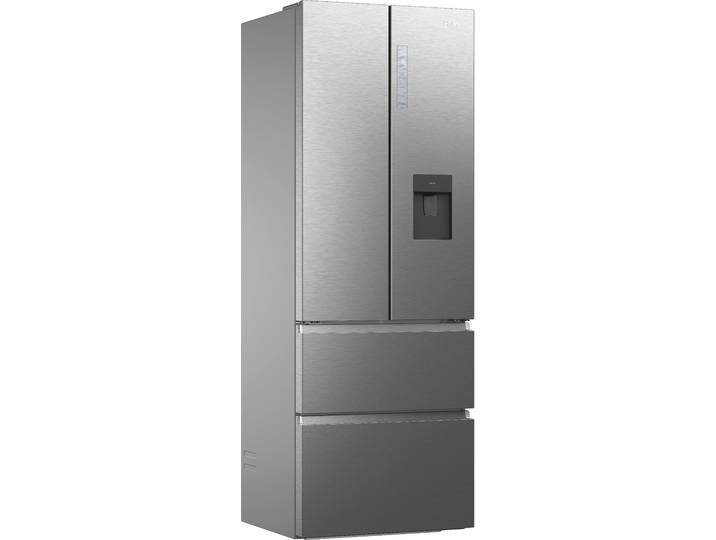 HAIER French Door HFR7720DWMP , Energieeffizienz: D, silber (edelstahl), B:70cm H:200,6cm T:67,5cm, Kühlschränke, French Door