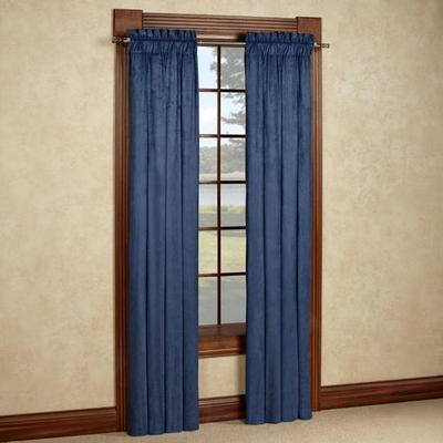 Touch of Class Camden Unlined Tailored Curtain Pair 84 x 84, 84 x 84, Indigo