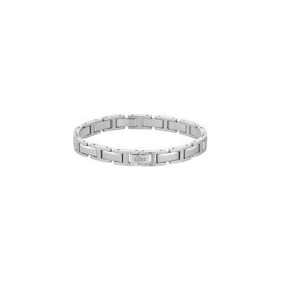 Gliederarmband BOSS "NOLAN", edelstahlfarben, Armbänder, Herren, 19cm, Edelstahl, Gliederarmband