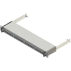 Leviton Manufact. Auszugsverteiler 24-Port AC6PNLF240K8MSL 10G Plus 19Z 1HE gr Patchpanel Kupfer 505 (S/FTP, CAT6a, 0.13 m), Netzwerkkabel