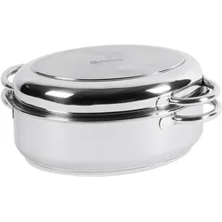 Schulte-Ufer Multibräter oval 6,5 Liter Ø34cm Edelstahl, Pfanne + Kochtopf, Silber