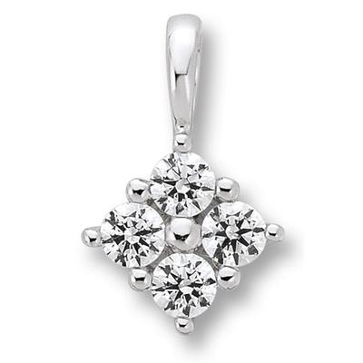 Kettenanhänger ONE ELEMENT "Zirkonia Anhänger aus 333 Weißgold", silber, Schmuckanhänger, Damen, mit Zirkonia, Gold Weißgold 333, Gold, Weißgold 333, Kettenanhänger, Feine Gestaltung – ein Sinnbild mit ruhiger Eleganz
