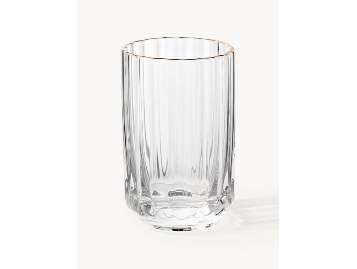 Verres à liqueur soufflés bouche avec bord doré Aleo, 4 pièces