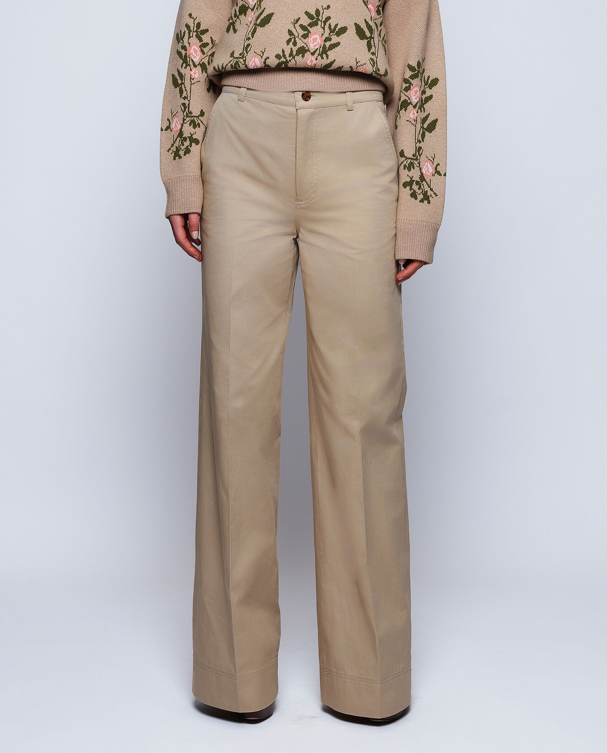 MIRTO Pantalón camel de algodón-S / 38 Mujer