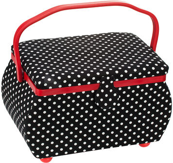 Prym Nähkästchen "Polka Dots", Größe: 32 x 20,5 x 20 cm
