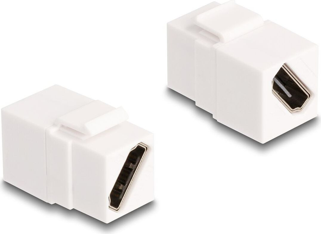 Delock Keystone-module HDMI-connector naar connector, diagonaal, 8K, 60 Hz, wit