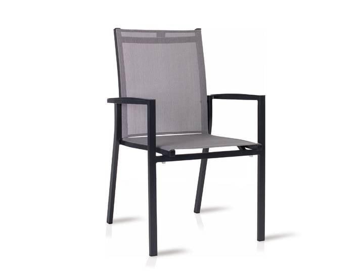 NEW LEVANTO Stapelsessel, Material Aluminium, anthrazit / silber