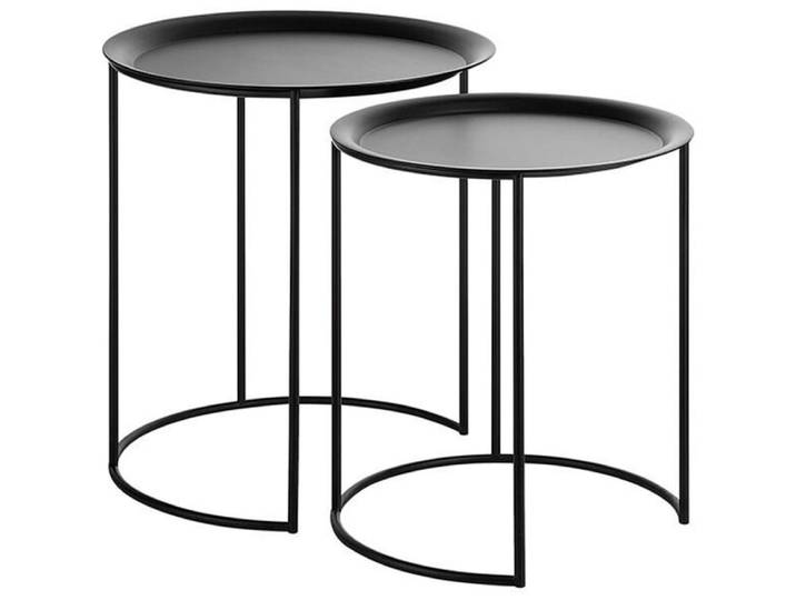 Lot de 2 tables d'appoint métal noir