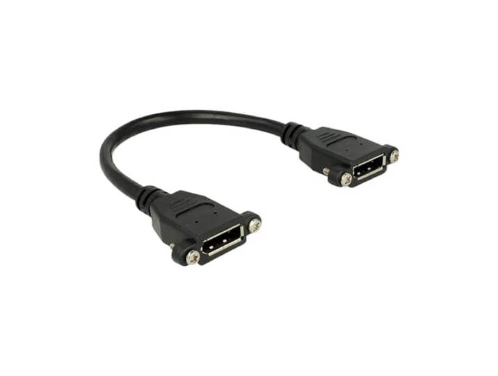 Delock 0,5 m F-F DisplayPort DisplayPort zwart - DisplayPort-kabel (DisplayPort, DisplayPort, Vrouwelijke Connector, Vrouwelijke Connector, Goud, Zwart)