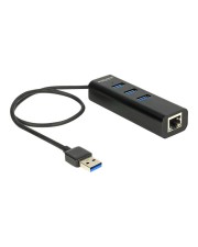 Delock USB 3.0 Hub 3 Port + 1 Gigabit LAN 10/100/1000 Mb/s 3 x SuperSpeed + 1 x (62653)