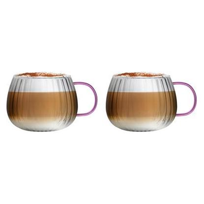Vialli Design Tulip Set bestehend aus zwei Gläsern mit rosa Henkel 350ml (0.35 l, 2x) (57622558)