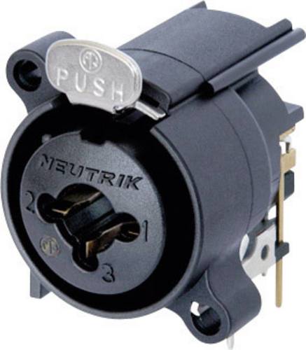 Neutrik NCJ6FA-H XLR-Steckverbinder Flanschbuchse, Kontakte gewinkelt Polzahl: 3 Schwarz