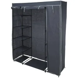 WellHome - Camping-Aufbewahrungsschrank mit Regalen, grau, 141x45x167cm