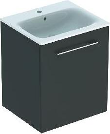 Geberit Selnova Square - Waschbeckenschrank 635x538x480 mm, mit Waschbecken, 1 Tür, Lava matt 501.249.00.1