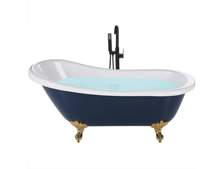 Beliani Badewanne Freistehend 76x170x76 cm blau Cayman, Blau, Kunststoff, Oval, 76x70x170 cm, Badezimmer, Baden & Duschen, Badewannen