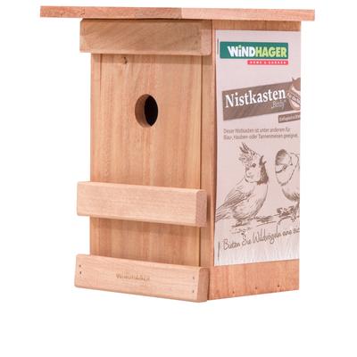 Vogelhaus WINDHAGER "Nistkasten Birdy, Nistbox aus Massivholz", braun (natur), B:17cm H:24,5cm T:17cm, Holz teilmassiv, Tierhäuser, Vogelhaus inkl. Aufhängung, 24,5x17x17 cm