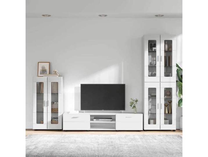 SALALIS - Ensemble meuble TV FLORIN Blanc brillant Bois d'ingénierie-W5730