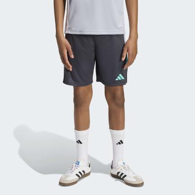 Trainingsshorts ADIDAS PERFORMANCE "TIRO 26 ESSENTIALS KIDS", Mädchen, Gr. 140, N-Gr, grau (night grau, mint rush, weiß,), Obermaterial: 100% Polyester, Hosen, für Kinder, mit CLIMACOOL Technologie, aus Interlock-Material
