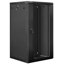 Lanberg WF01-6622-10B Rack 22U Wandmontiertes Regal (22 HE), Serverschrank, Schwarz